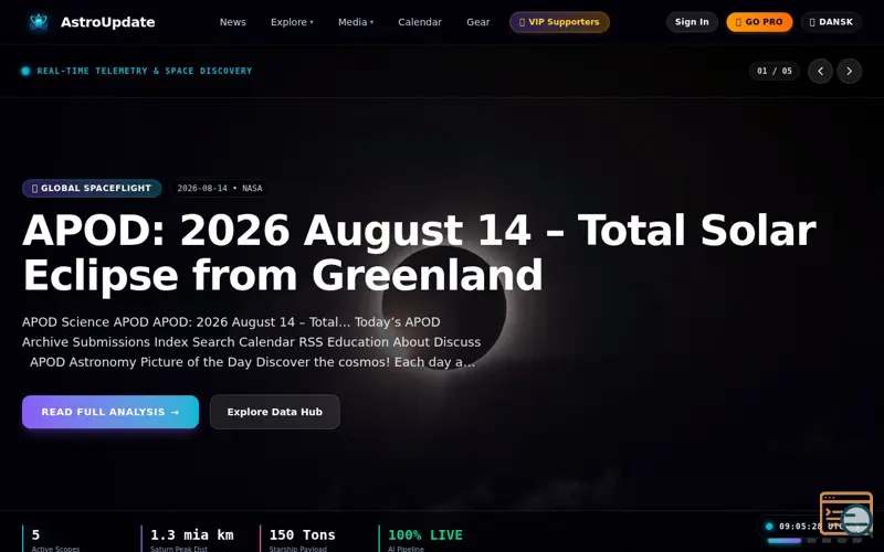 Screenshot of AstroUpdate