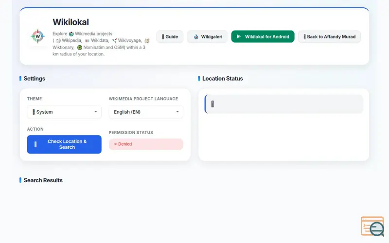 Screenshot of Wikilokal