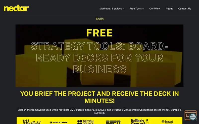 Screenshot of Strategy Deck Generators, a launch using Gravatar