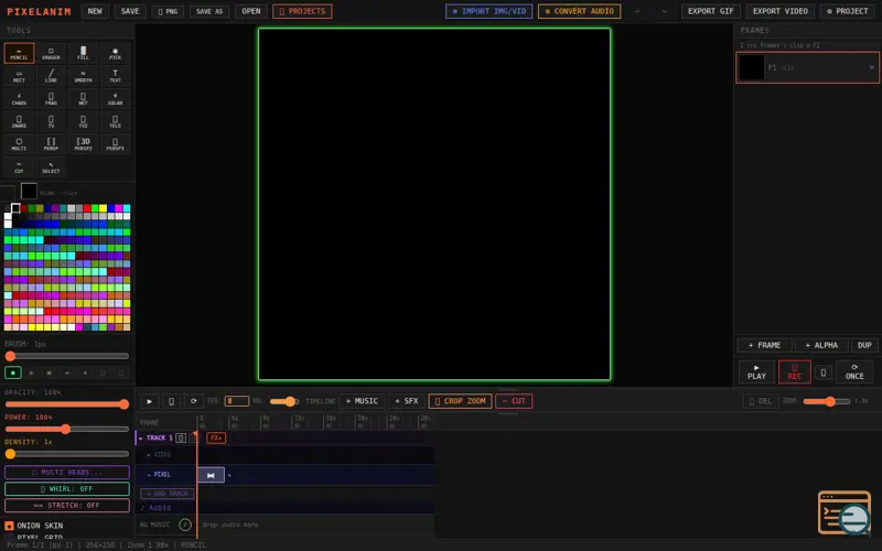 Screenshot of OldSchool Video and image edit. JS HTML5