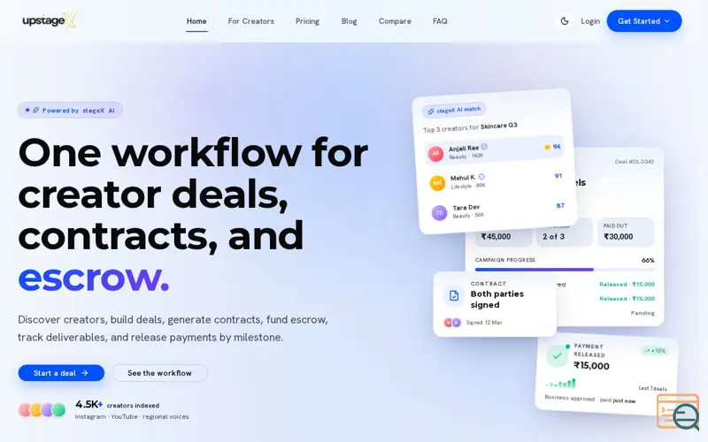 Screenshot of upstageX
