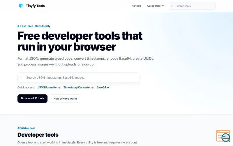 Screenshot of Tinyfy Tools