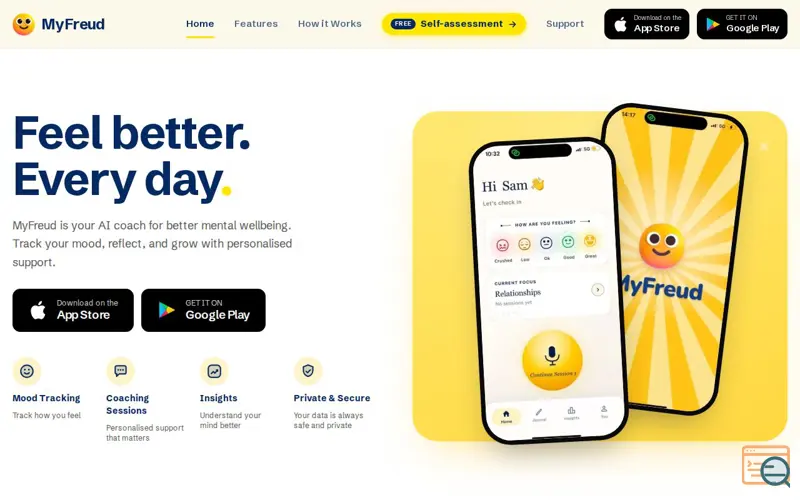 Screenshot of MyFreud, a launch using TikTok Domain Verification