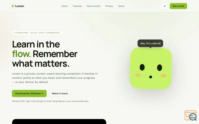 Screenshot of HeyLunem