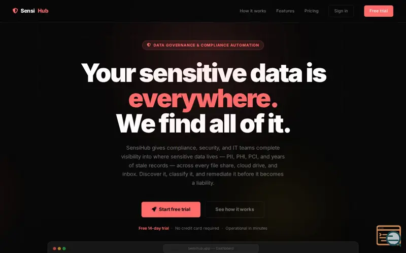 Screenshot of SensiHub 