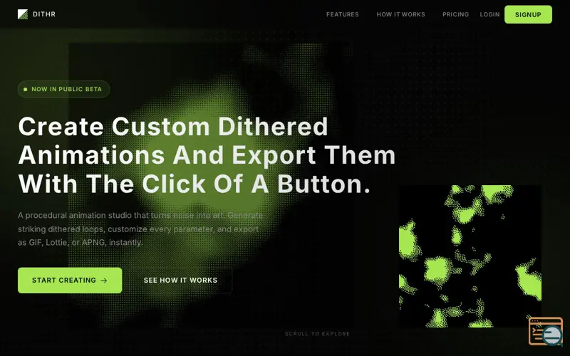 Screenshot of Dithr