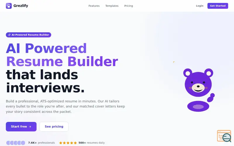 Screenshot of Grezlify