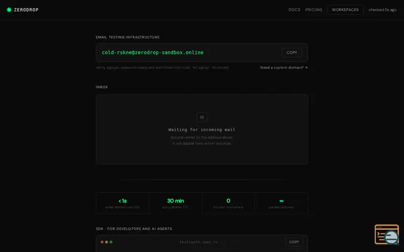 Screenshot of ZeroDrop