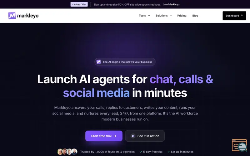 Screenshot of Markleyo AI
