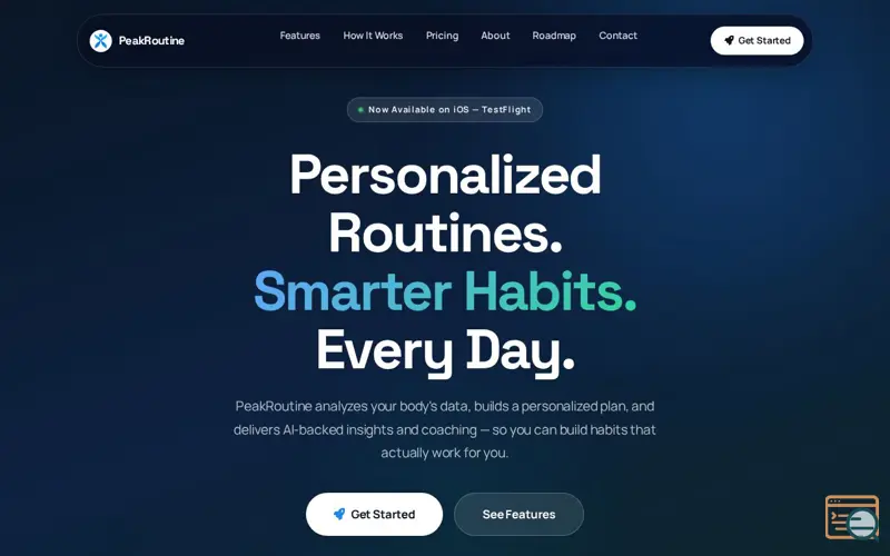 Screenshot of PeakRoutine