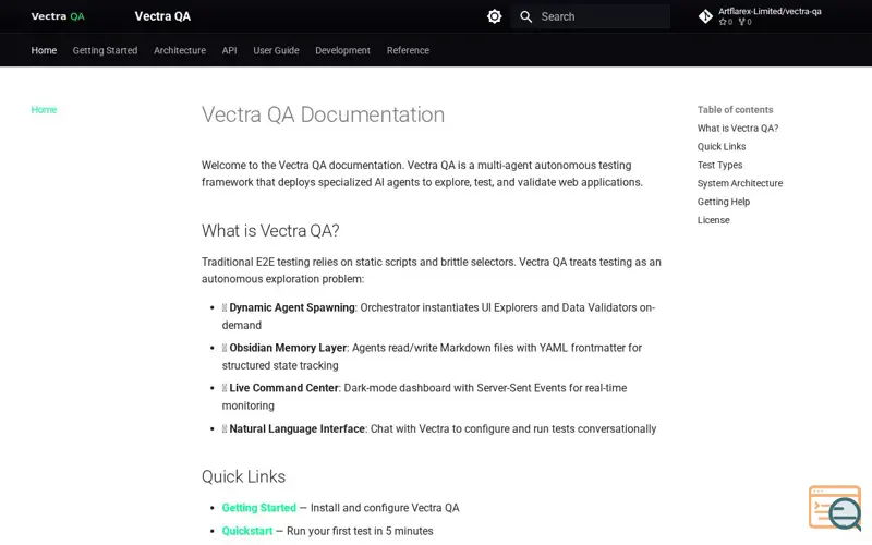 Screenshot of Vectra-QA