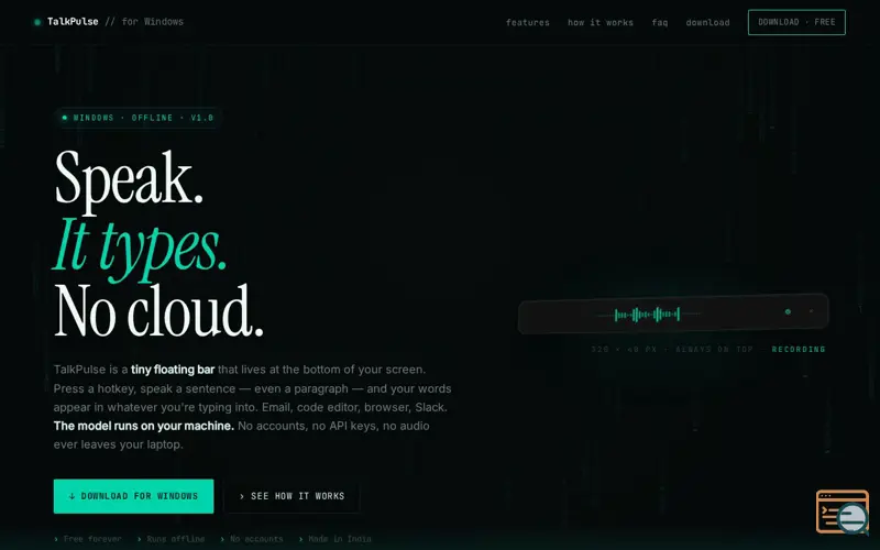 Screenshot of TalkPulse