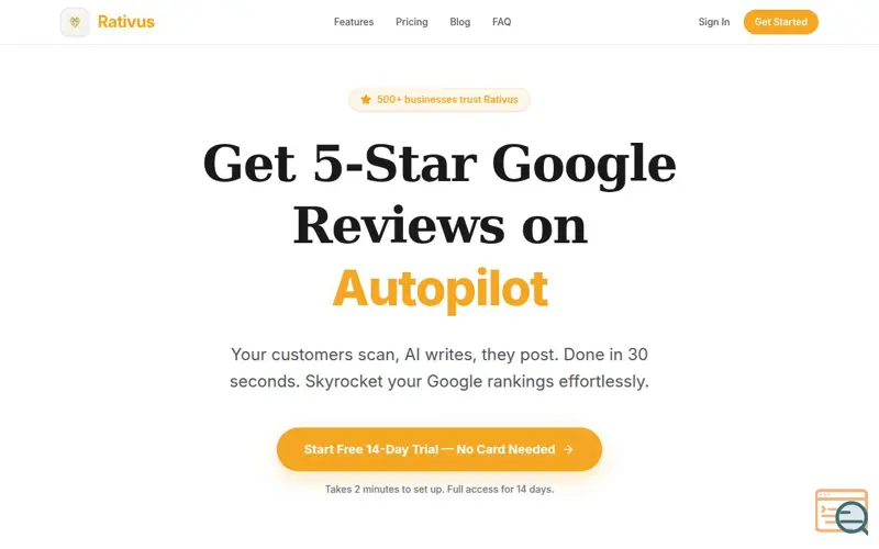 Screenshot of Rativus AI