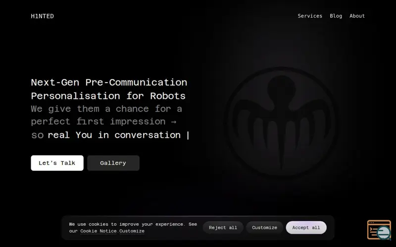 Screenshot of Pre Comms Personalisation for Robots