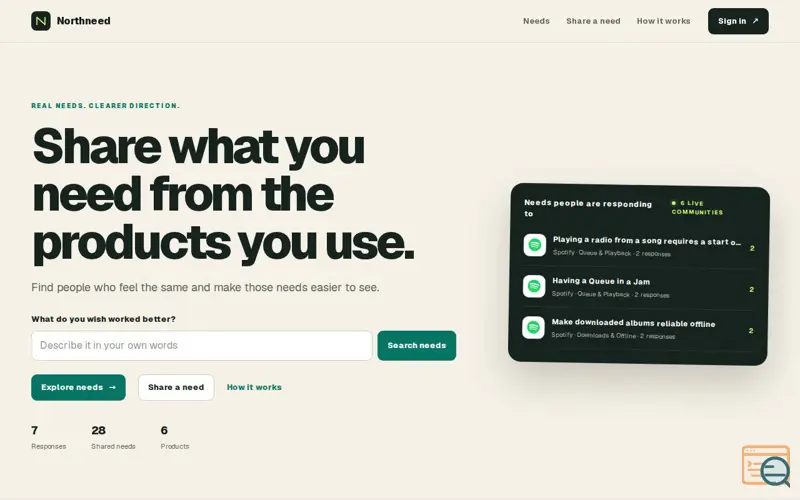 Screenshot of Northneed