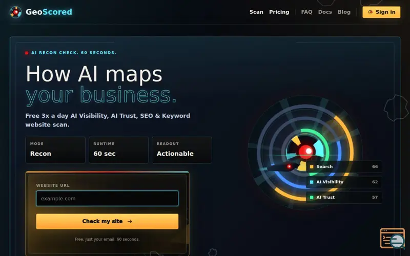 Screenshot of GeoScored