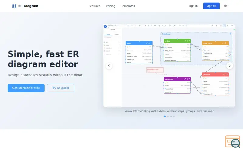 Screenshot of ER Diagram