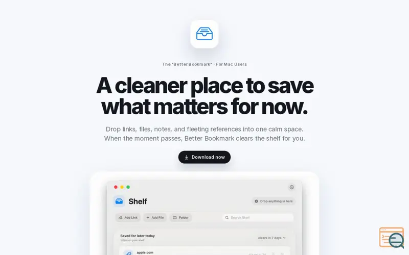 Screenshot of Shelf