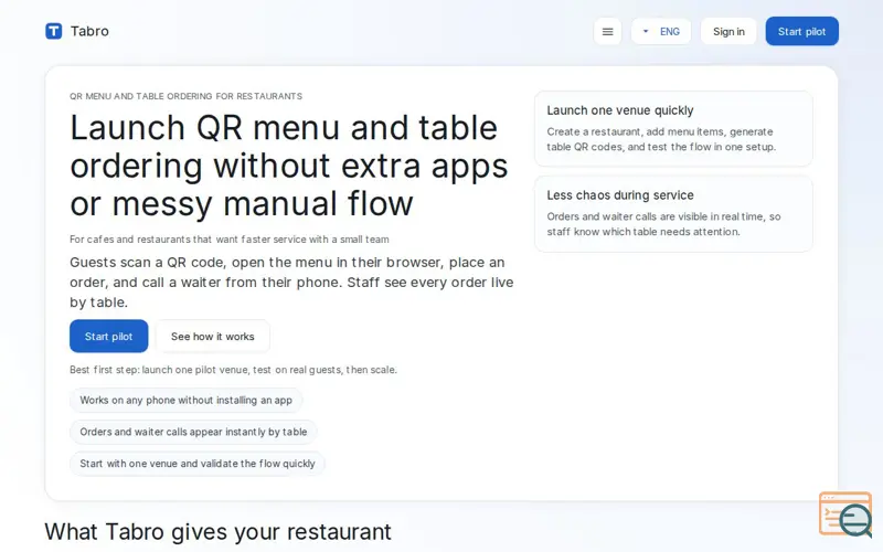 Screenshot of Tabro