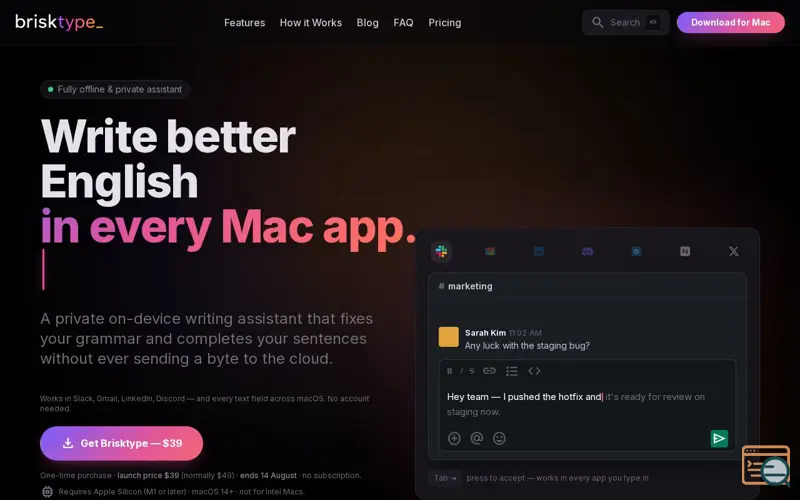 Screenshot of Brisktype