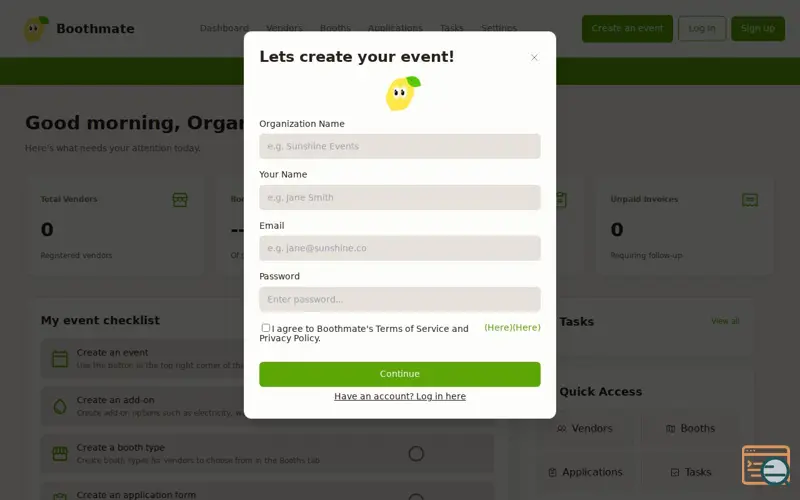 Screenshot of Boothmate