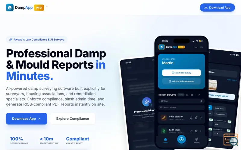 Screenshot of DampSurvey Pro