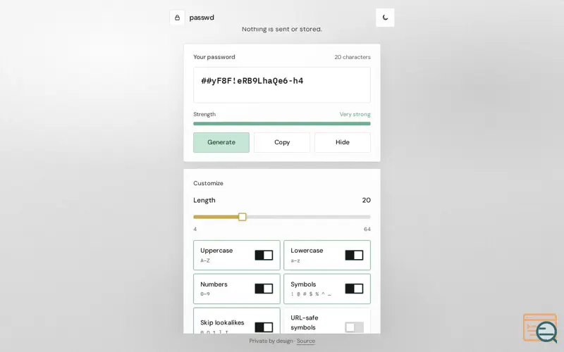 Screenshot of Password-generator