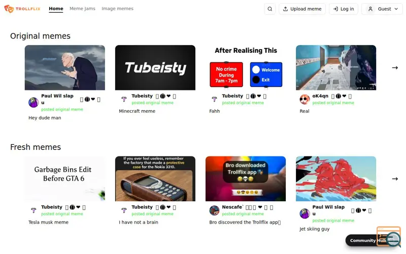 Screenshot of Trollflix - Social media platform, a launch using TikTok Domain Verification