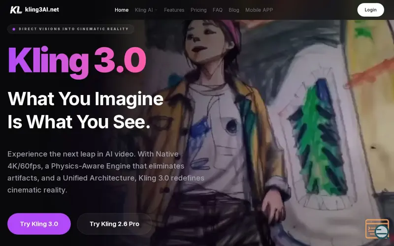 Screenshot of Kling 3.0