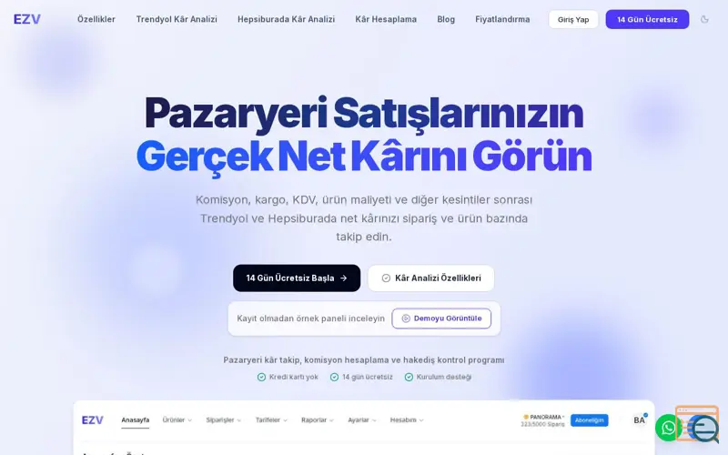 Screenshot of EZV Pazaryeri Analiz ve Planlama