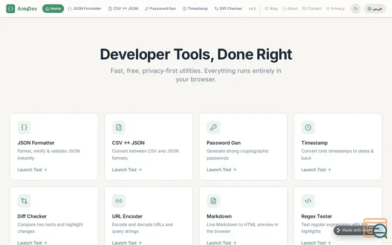 Screenshot of AniqDev