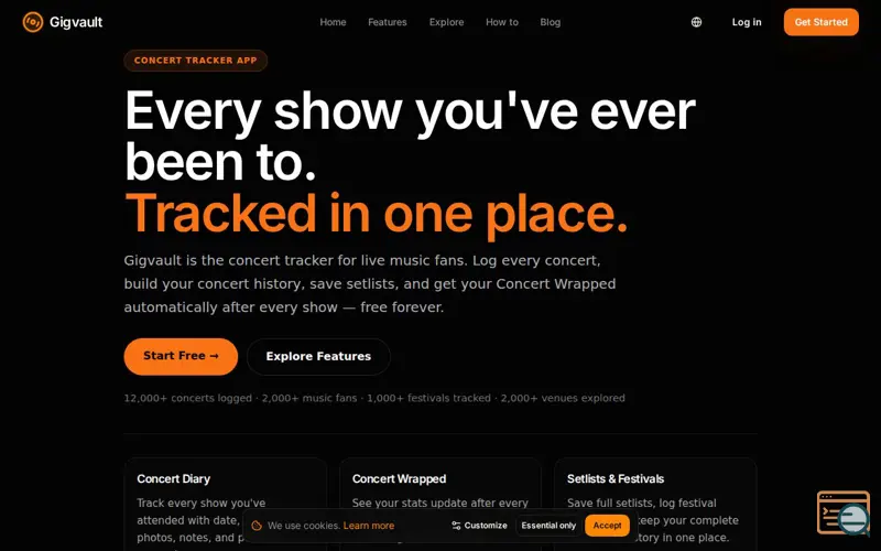 Screenshot of Gigvault