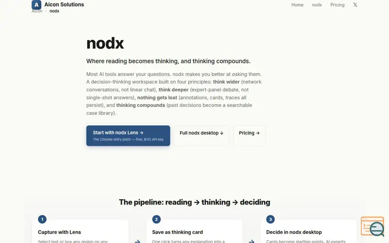 Screenshot of nodx Lens
