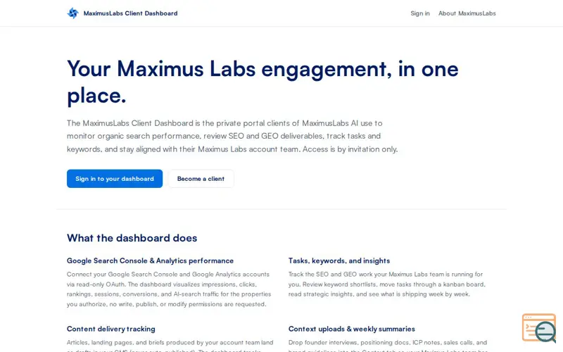 Screenshot of MaximusLabs AI