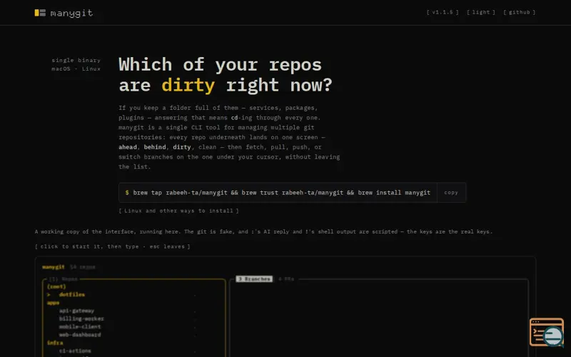 Screenshot of Manygit