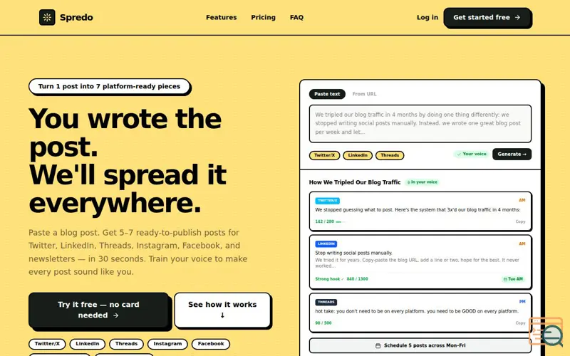 Screenshot of Spredo