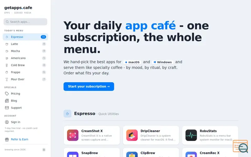 Screenshot of Getapps.cafe