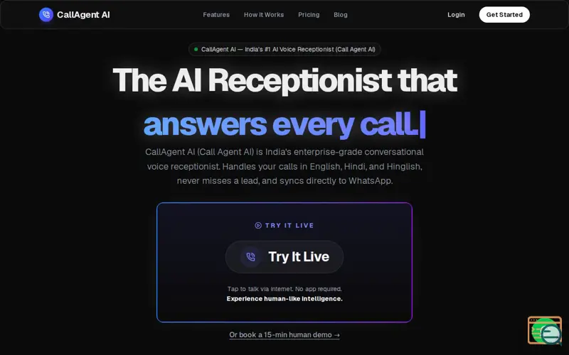 Screenshot of CallAgent AI