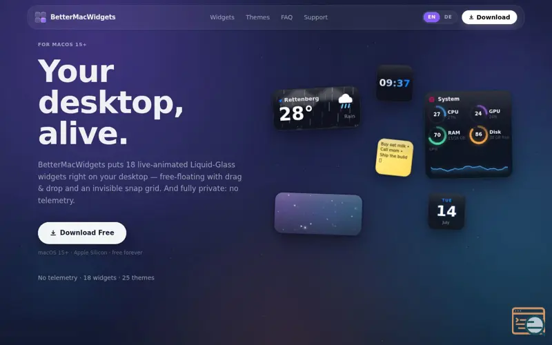 Screenshot of BetterMacWidgets