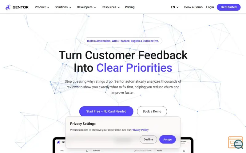Screenshot of Sentor