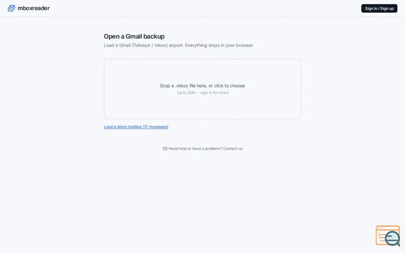 Screenshot of Mboxreader