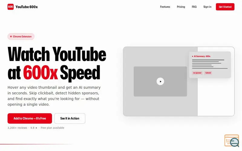 Screenshot of Watch YouTube at 600x Speed