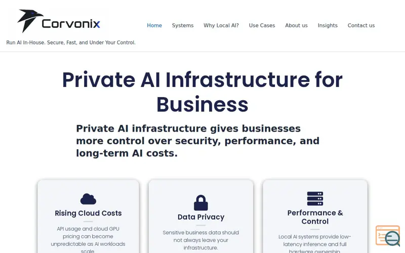 Screenshot of Corvonix