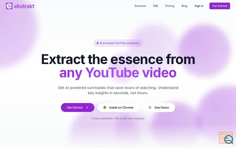 Screenshot of ekstrakt