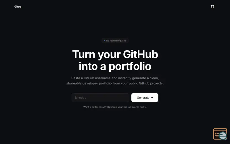 Screenshot of Gitog
