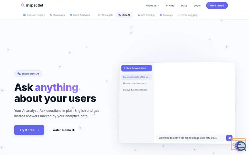 Screenshot of Ask Inspectlet AI