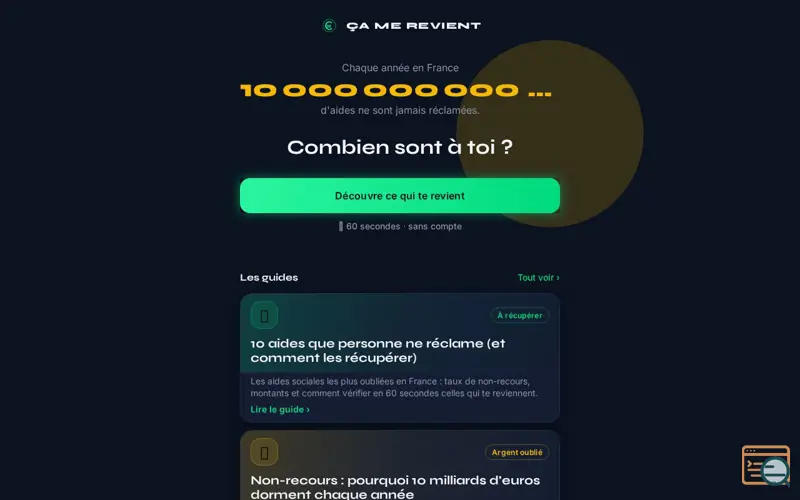 Screenshot of Ça me revient — L'argent qui t'appartient déjà