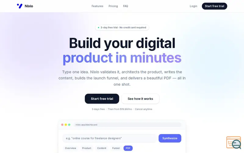 Screenshot of Nixio — Build Faster. Ship Smarter.