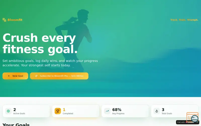 Screenshot of Bloomfit