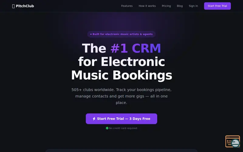 Screenshot of PitchClub